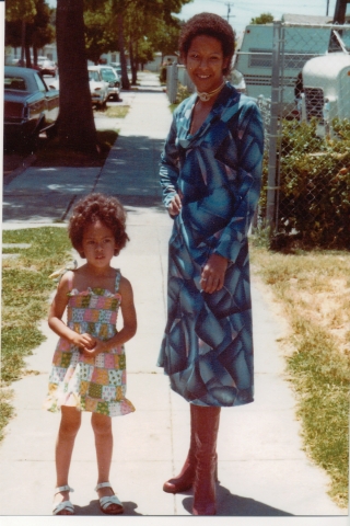 Kim Lynette, youngest child of Ada Margaret, with her niece Zahra in Oakland CA 